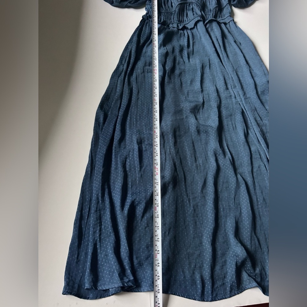 DRA Los Angeles Lola Puff Sleeve Midi Dress Peasant Swiss Dot - Picture 9 of 10